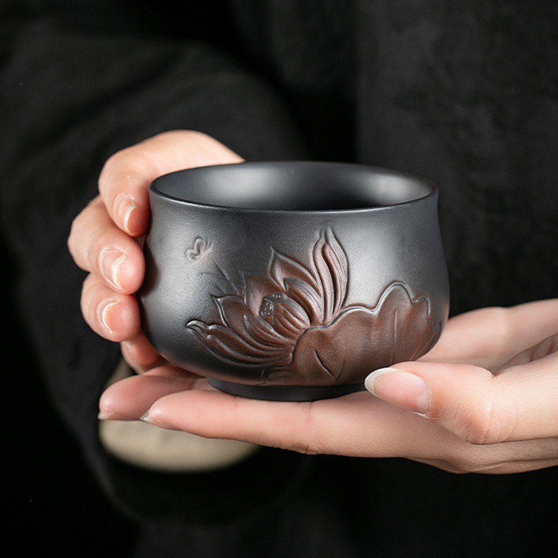 紫陶荷花主人杯