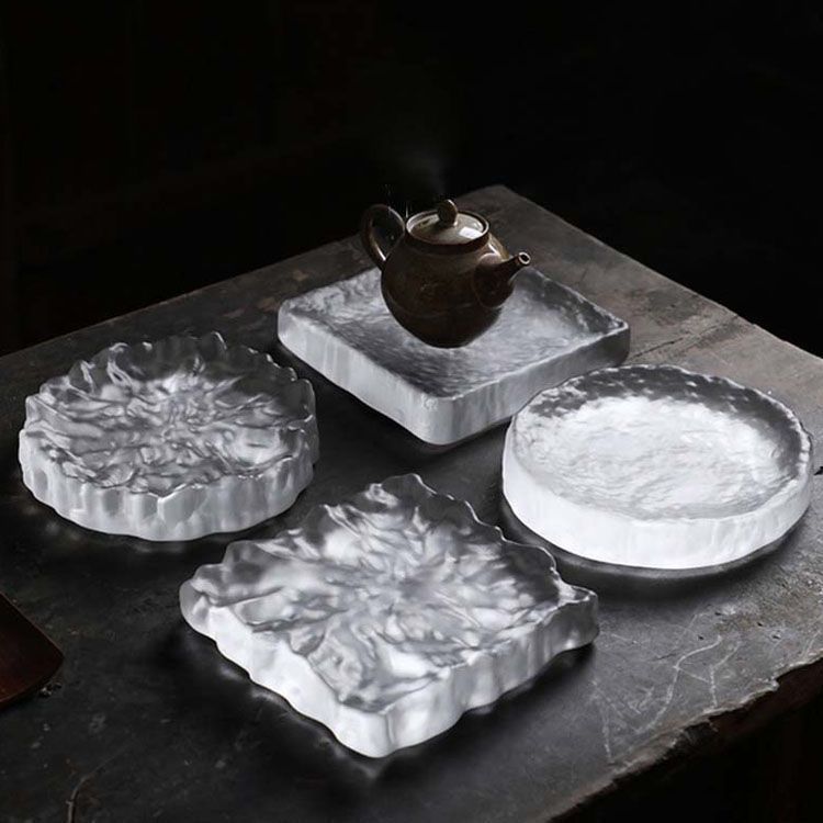 日式手工磨砂琉璃茶承