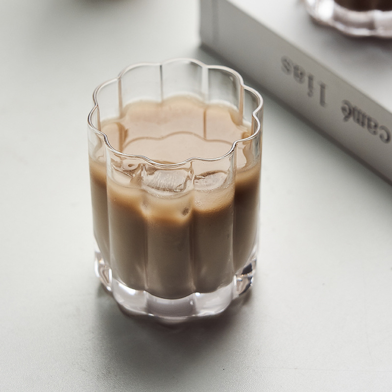 簡約復古條紋冰美式拿鐵咖啡杯