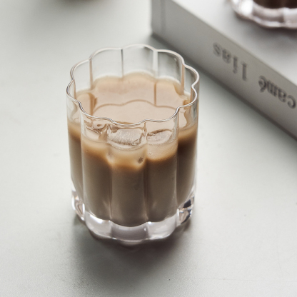 簡約復古條紋冰美式拿鐵咖啡杯