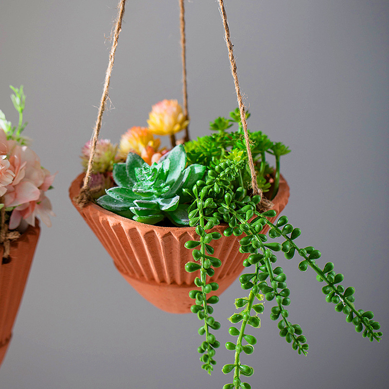 簡約現代陶瓷懸掛花瓶乾花插裝飾品擺件