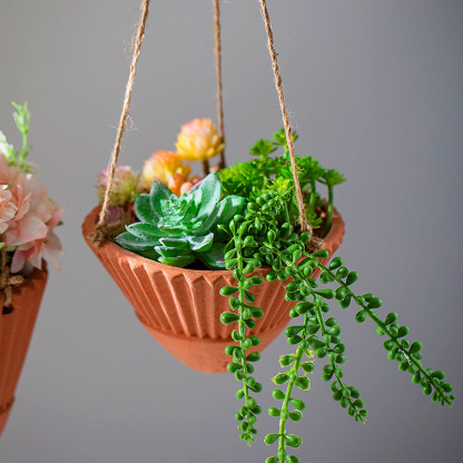 簡約現代陶瓷懸掛花瓶乾花插裝飾品擺件