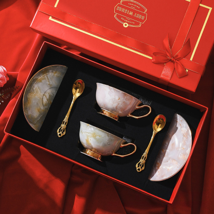 嚴選骨瓷咖啡杯碟設計感禮品套裝