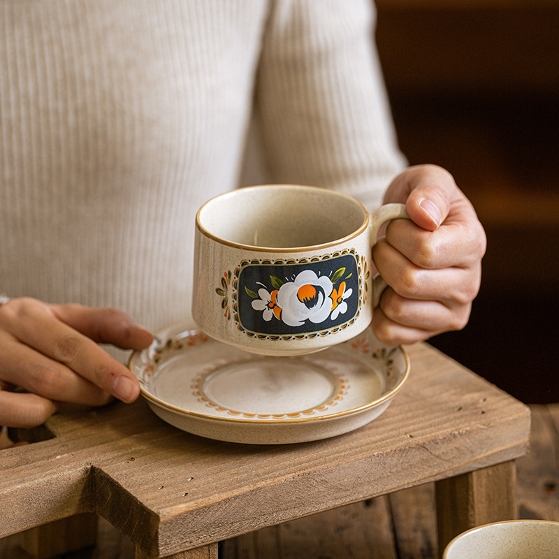 中古複刻陶瓷伴手禮盒咖啡杯碟套裝