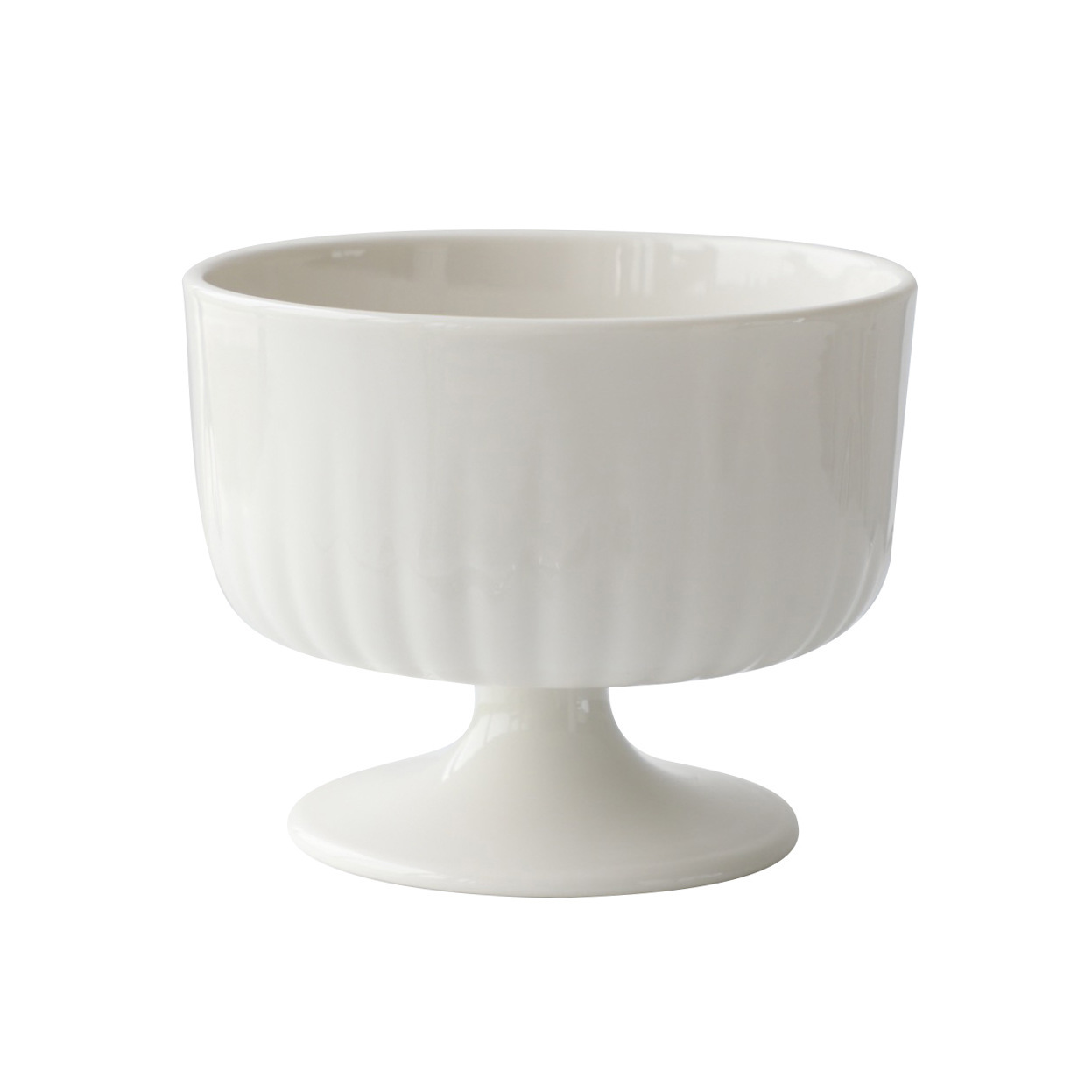 歐式陶瓷浮雕高腳冰激凌杯家居咖啡杯