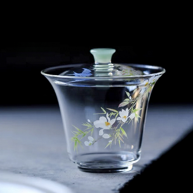 春歸高硼硅透明玻璃蓋碗