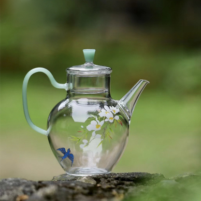 春歸耐高溫帶側把玻璃泡茶執壺