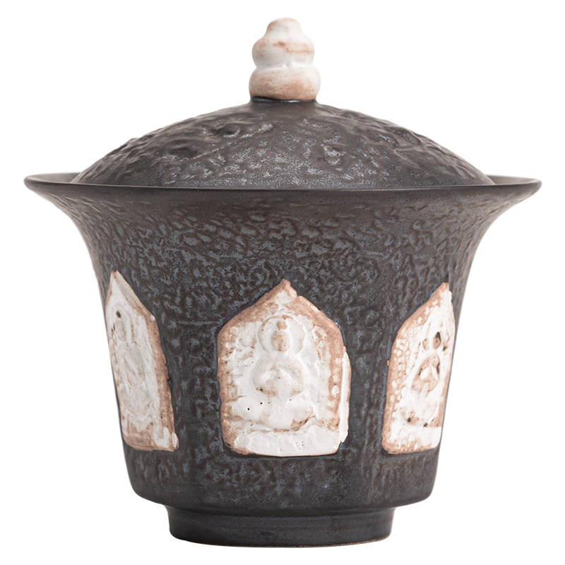 侘寂風福祿二才蓋碗