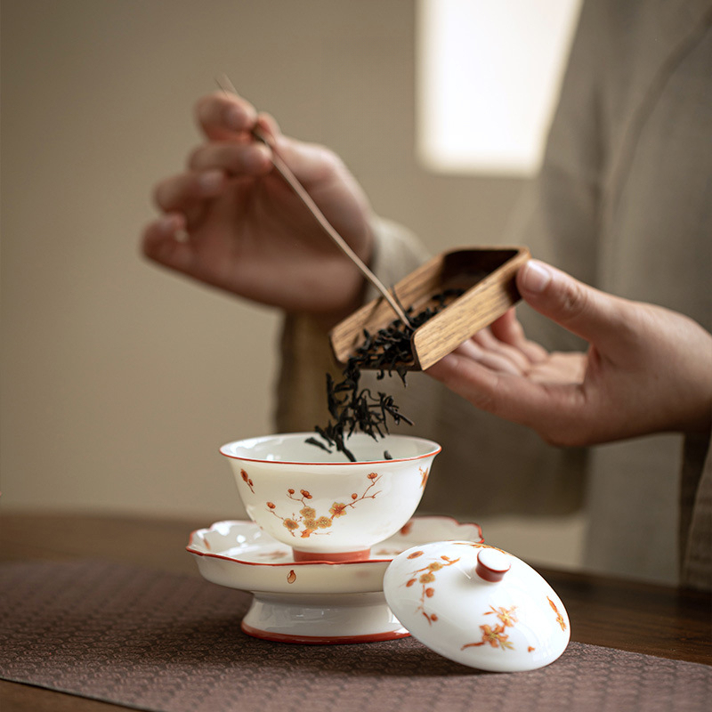 羊脂玉白瓷茶具套裝