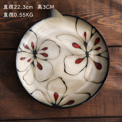 美式手繪西餐盤