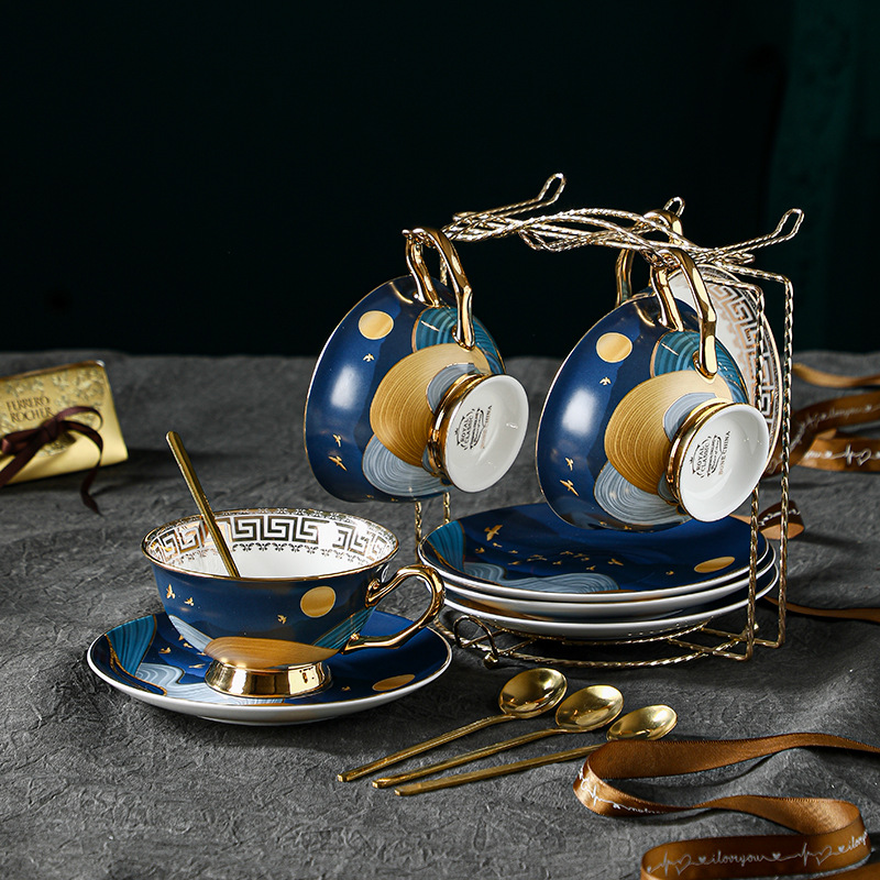 復古歐式骨瓷咖啡杯碟套裝