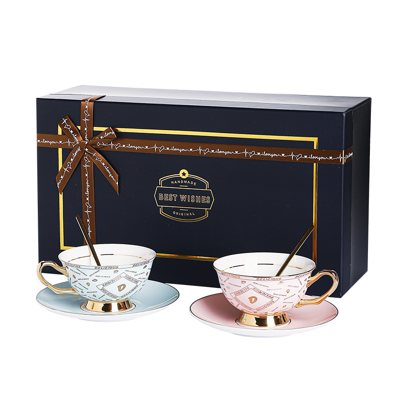 創意復古感輕奢歐式陶瓷咖啡杯碟套裝