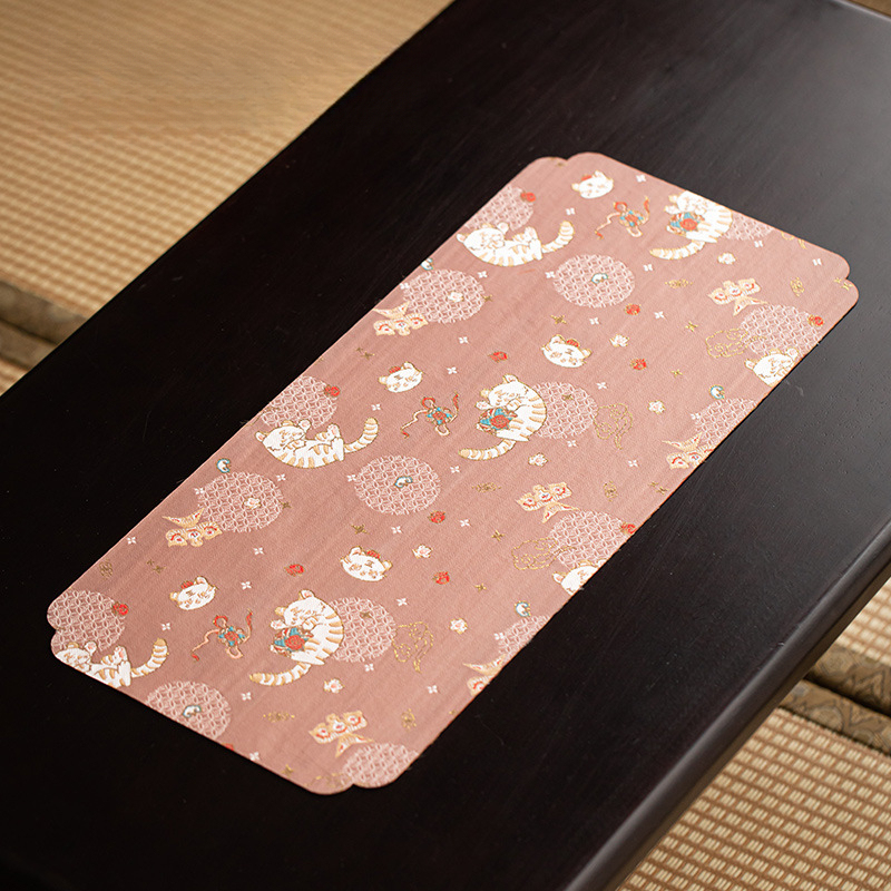 刺绣禅意茶席麻布防水茶盘垫