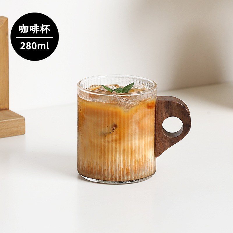 胡桃木柄咖啡杯碟套裝