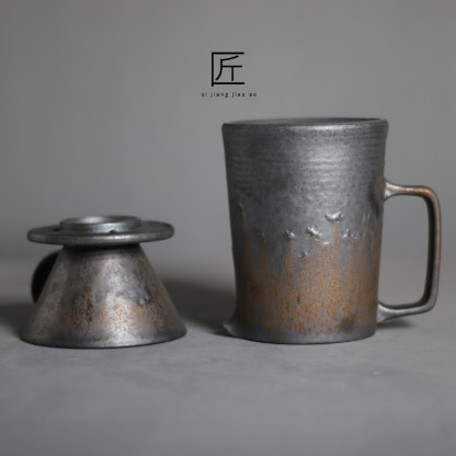 V60陶瓷手沖鎏金咖啡壺套裝