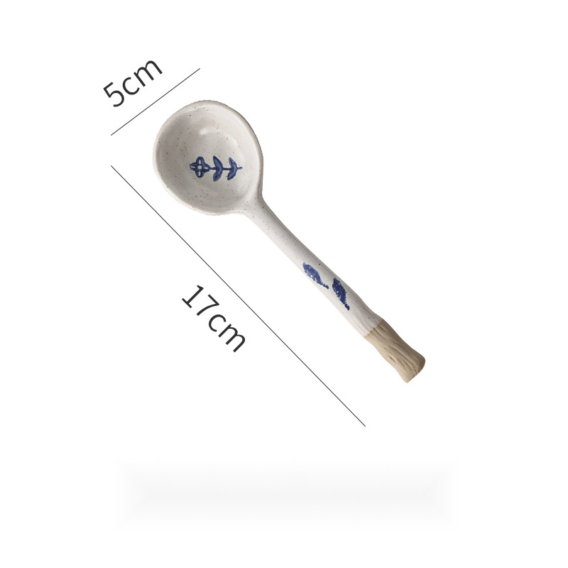 日式可愛釉下彩手繪小湯勺