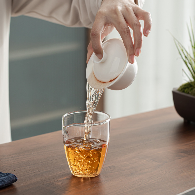 羊脂玉白瓷蓋碗茶杯快客杯茶具小套組