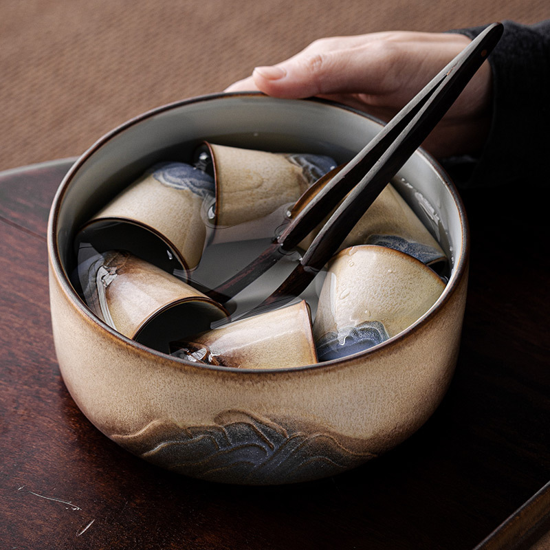 窯變品茗杯漸變山底