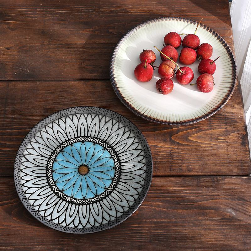 美式手繪西餐盤