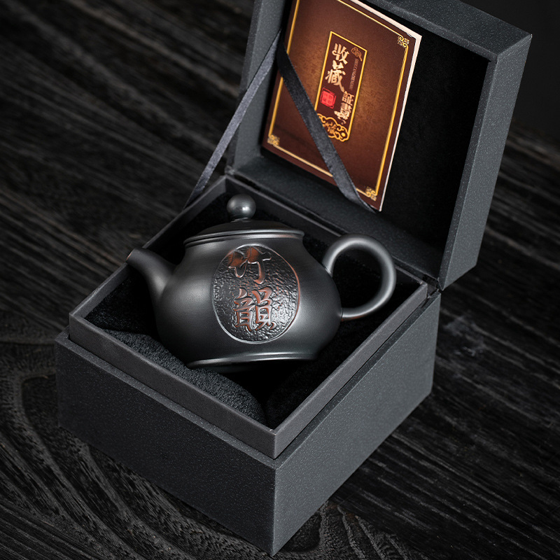 手工紫陶竹韻鳳鳴壺