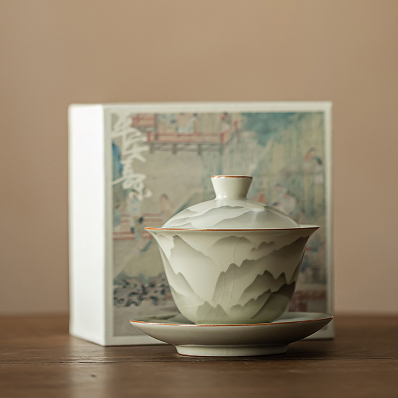 汝窯復古三才蓋碗