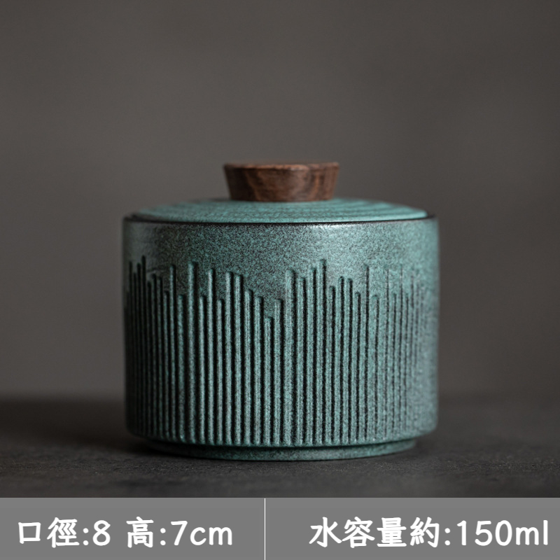 粗陶迷你茶葉罐便攜式陶瓷儲物罐