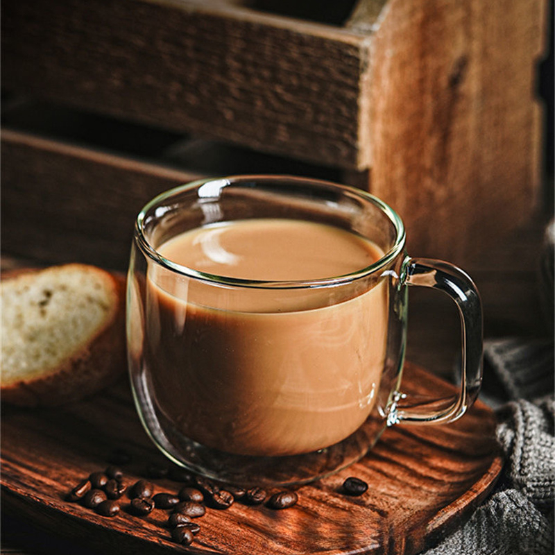 雙層透明馬克咖啡杯