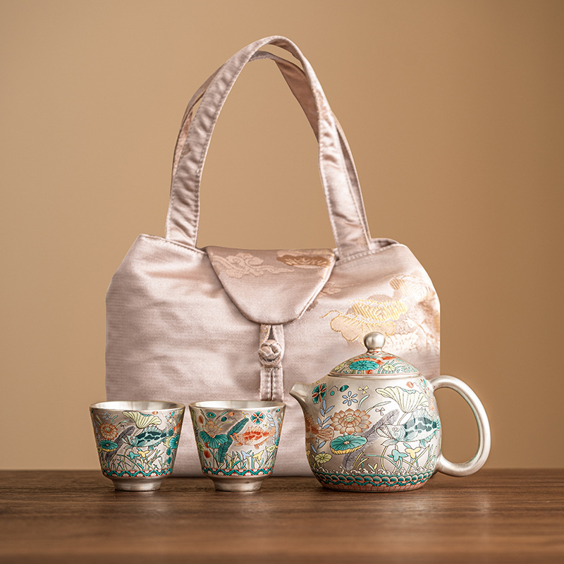 魚藻紋999鎏銀茶壺