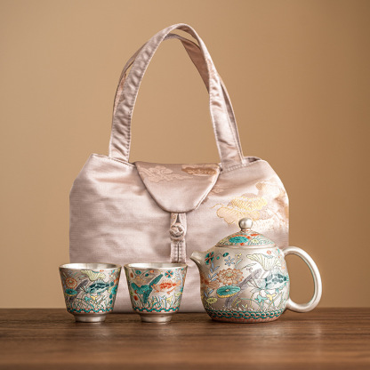 魚藻紋999鎏銀茶壺