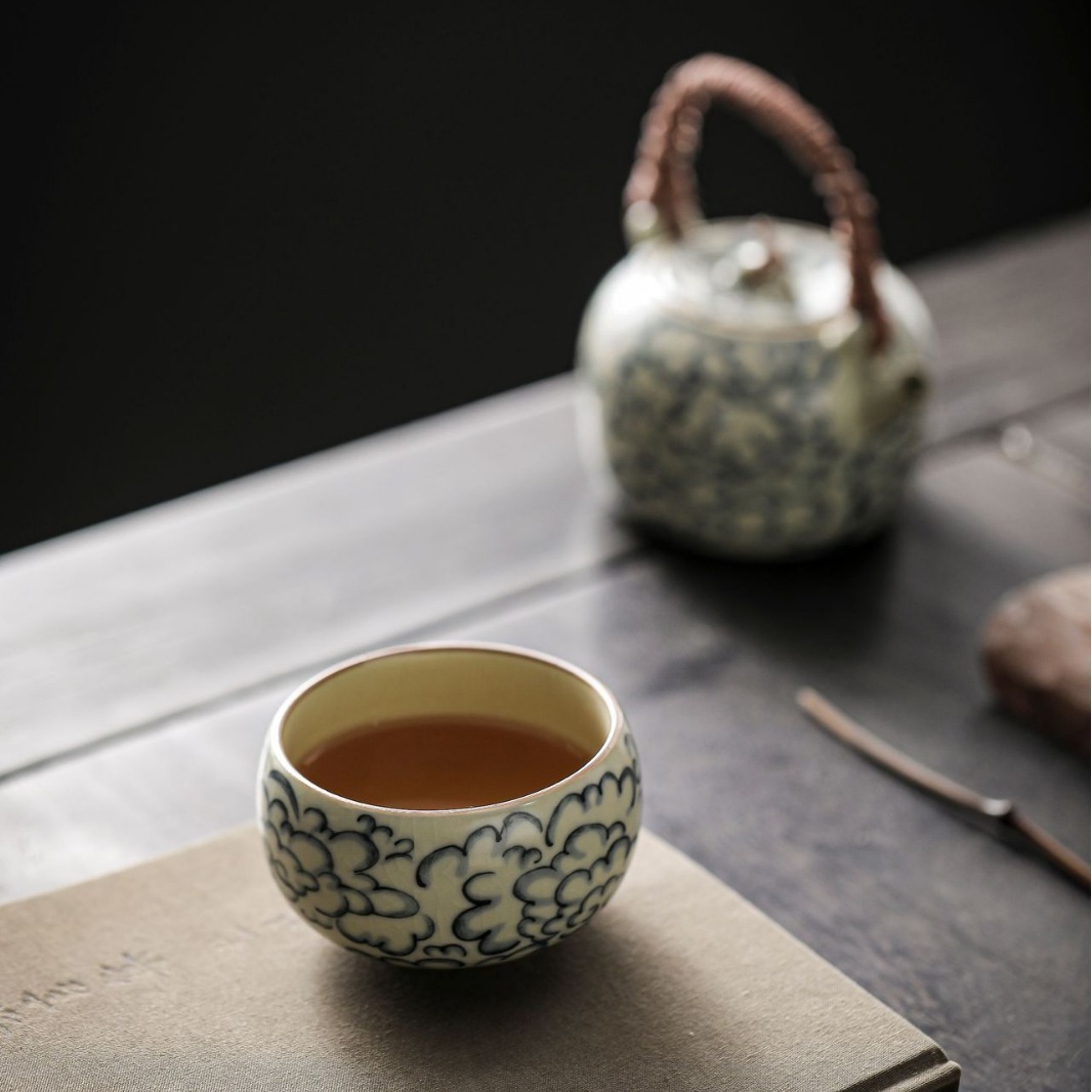 汝窯祥雲紋羅漢杯品茗杯