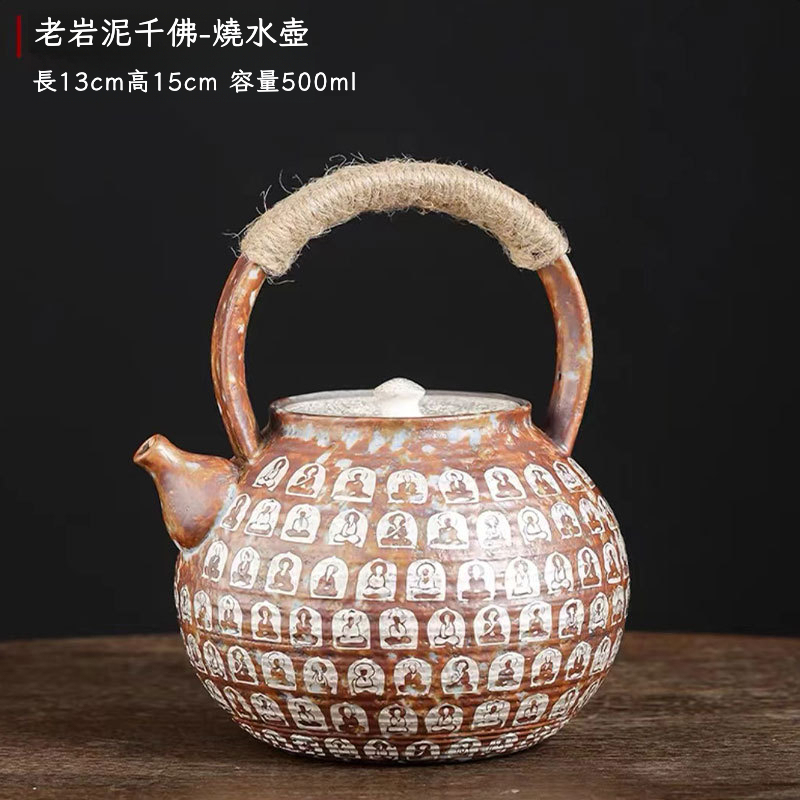 萬佛老岩泥鎏銀茶壺