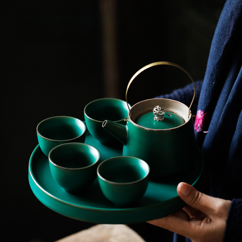 中式一壺四杯小套裝陶瓷功夫茶具整套