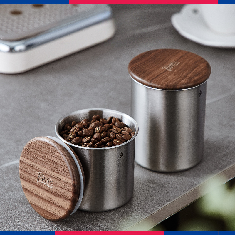 日式復古不鏽鋼咖啡豆密封罐茶葉保鮮罐