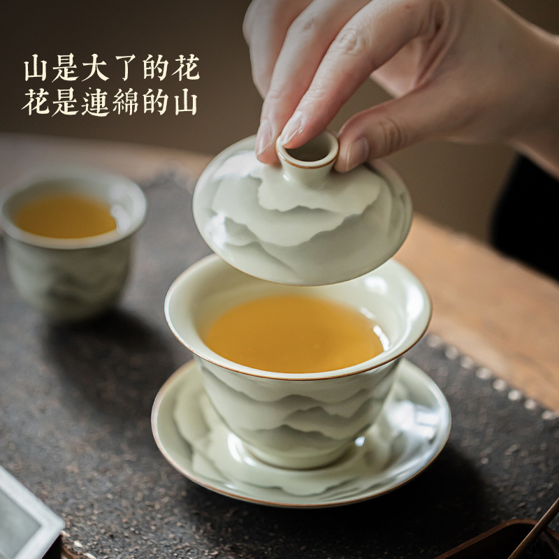 汝窯復古三才蓋碗