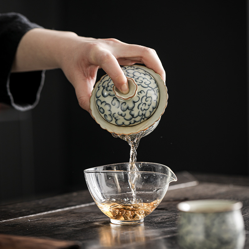 汝窯祥雲二才蓋碗