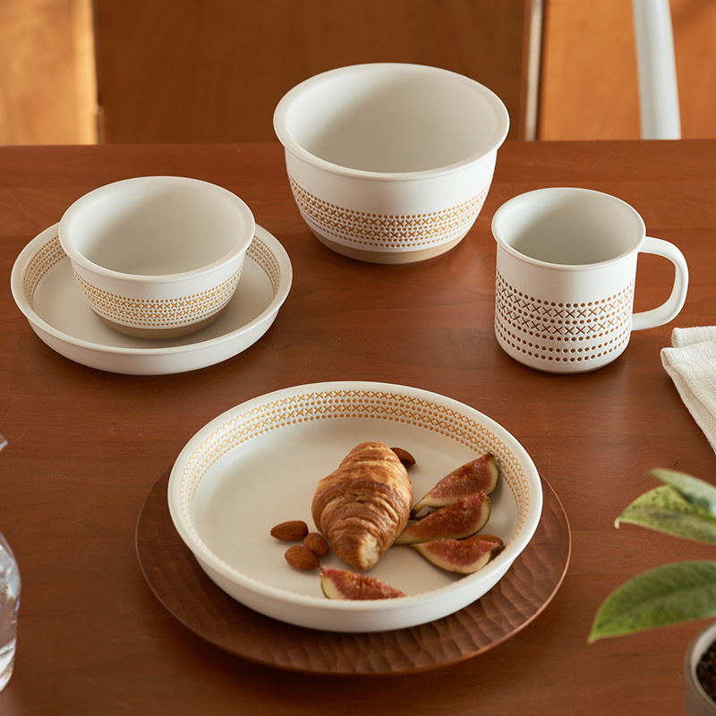 白色波點碗盤套裝