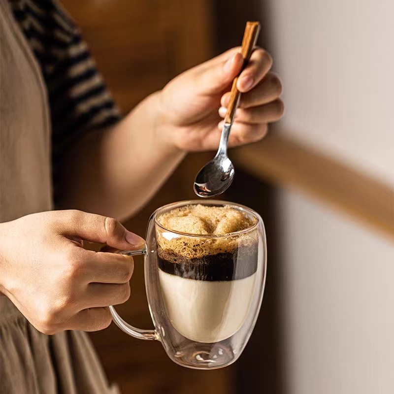 雙層隔熱創意咖啡早餐杯