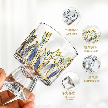 創意手工立線雪山底高腳杯