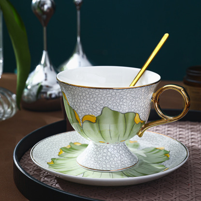岩花歐式骨瓷咖啡杯碟套裝