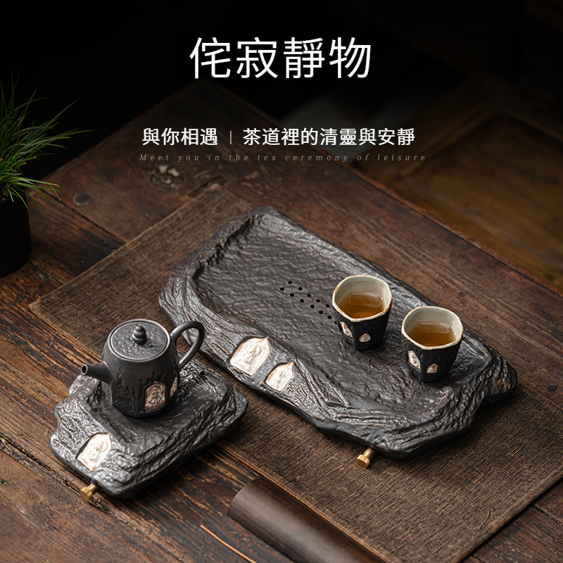 侘寂風復古粗陶幹泡盤