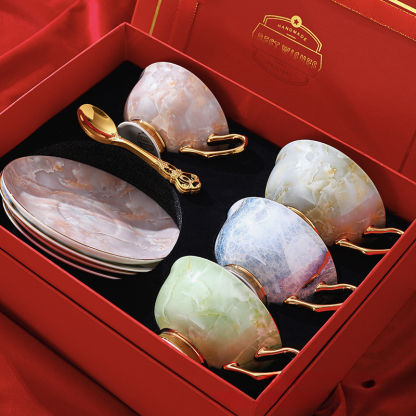 嚴選骨瓷咖啡杯碟設計感禮品套裝