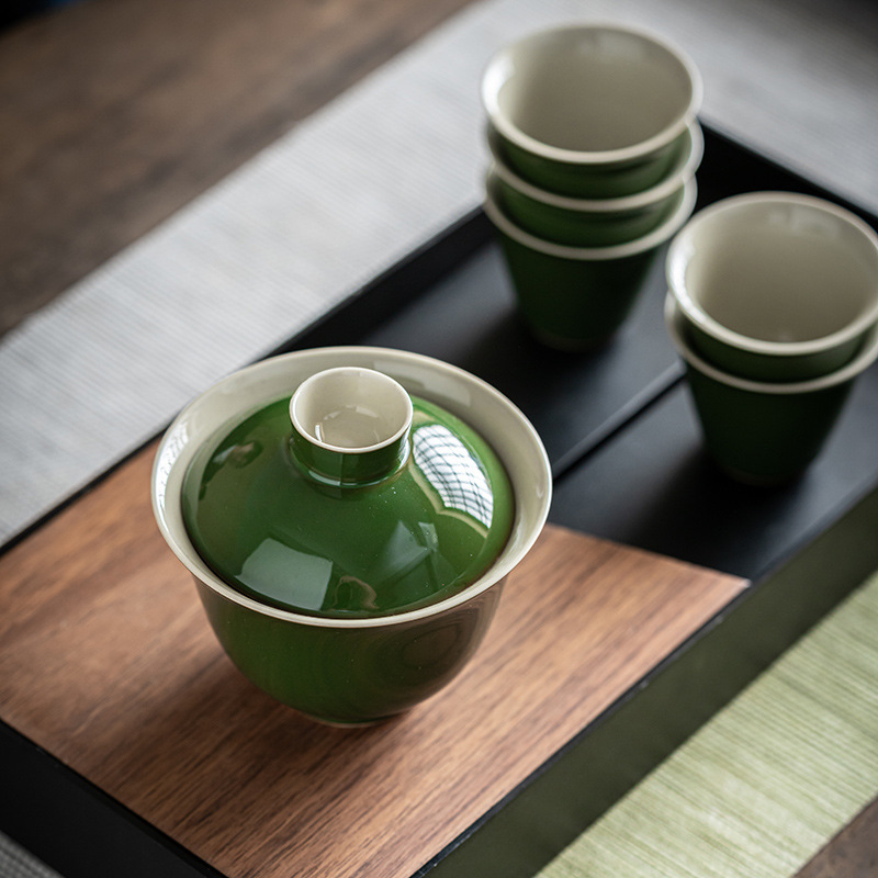 陶瓷泡茶碗防燙仿古蓋碗