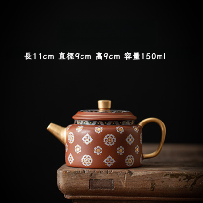 描金紫砂手工西施壺