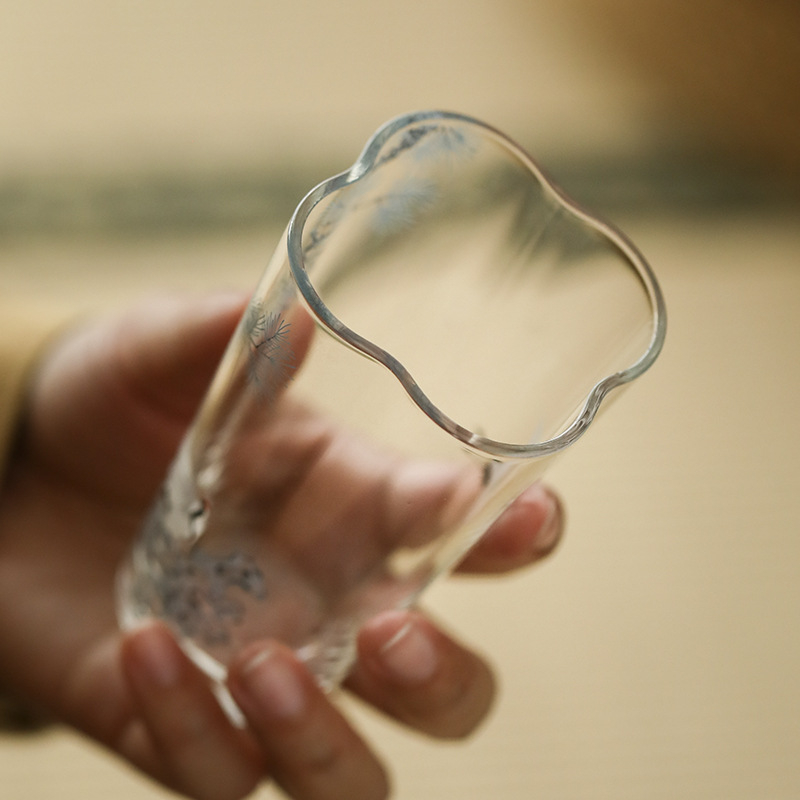 松鶴透明耐熱品茗杯