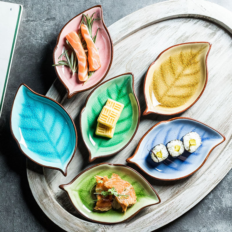 創意樹葉冰裂碟