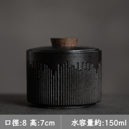 粗陶迷你茶葉罐便攜式陶瓷儲物罐