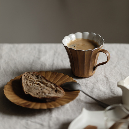 侘寂風粉引手工咖啡杯