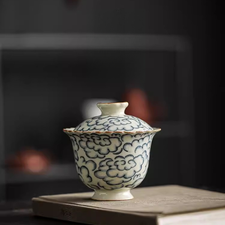 汝窯祥雲二才蓋碗