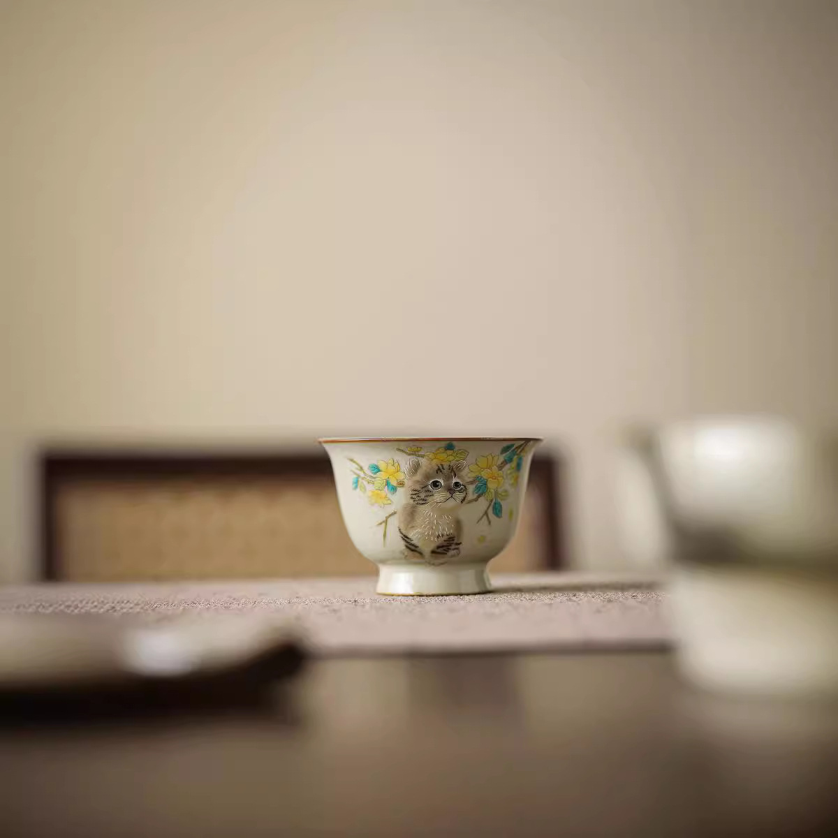 汝窯貓咪主人杯