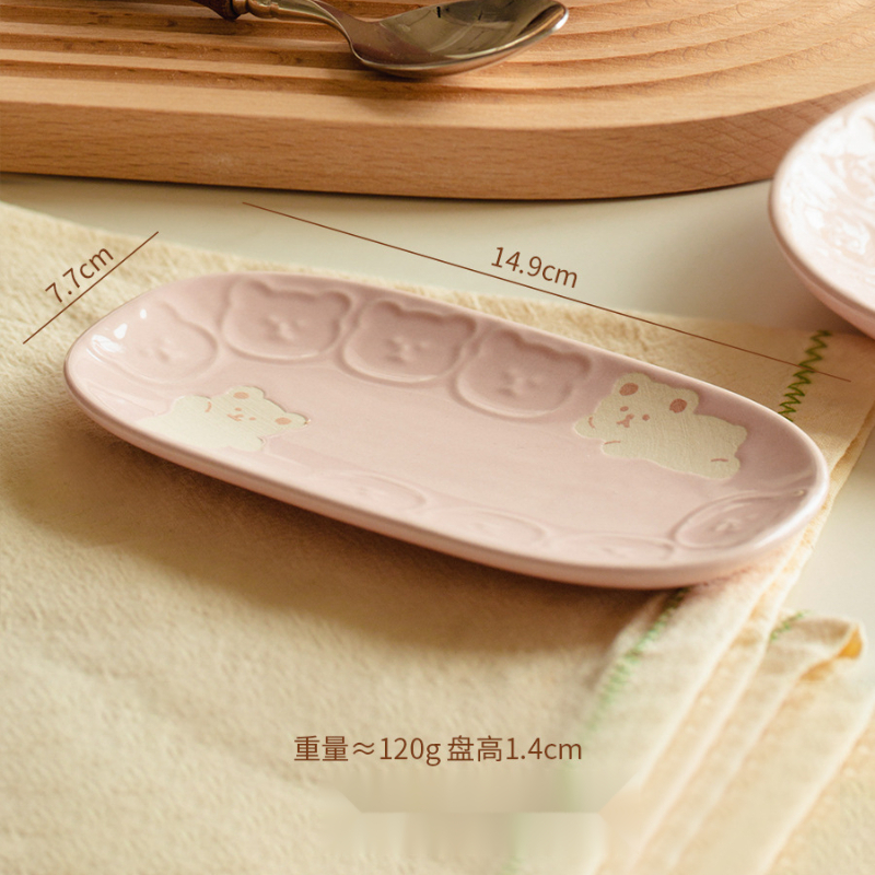 可愛小熊釉下彩陶瓷飯碗套裝